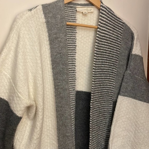 Lovestitch gray color block cardigan S/M oversized - Picture 6 of 11